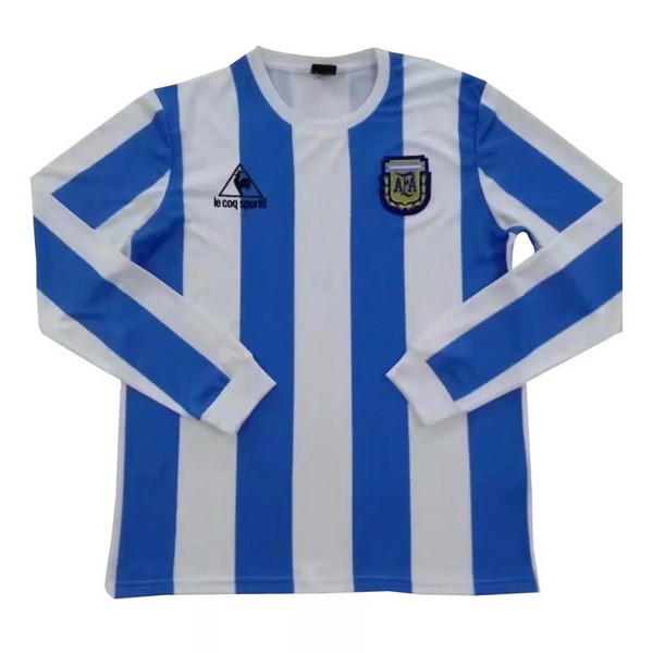 Camiseta Argentina Replica Primera Ropa ML Retro 1986 Azul